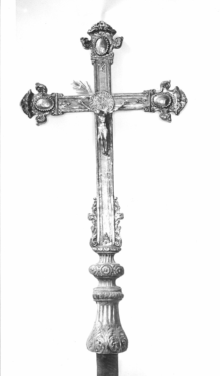 croce processionale, opera isolata - bottega lombarda (seconda metà sec. XVIII)