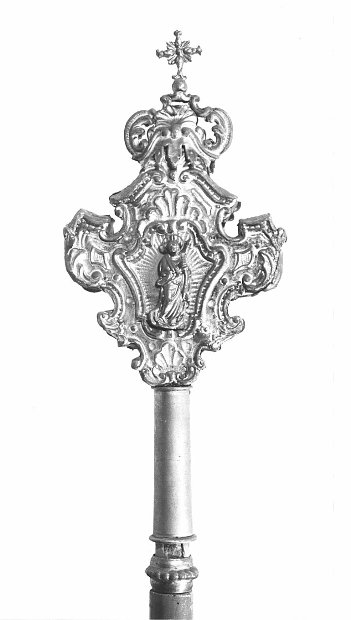 mazza processionale, opera isolata - bottega lombarda (sec. XIX)