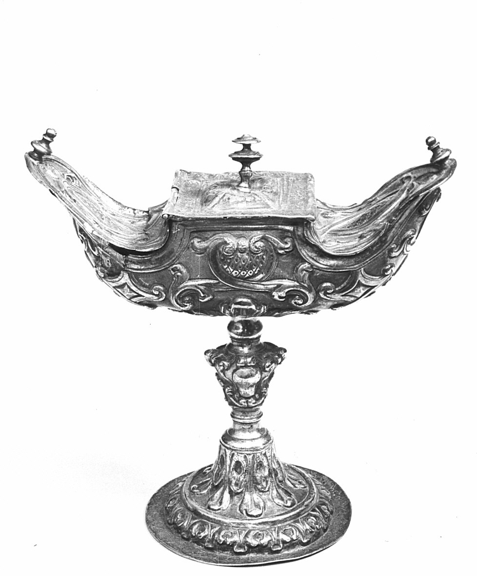 navicella portaincenso, opera isolata - bottega lombarda (metà sec. XIX)