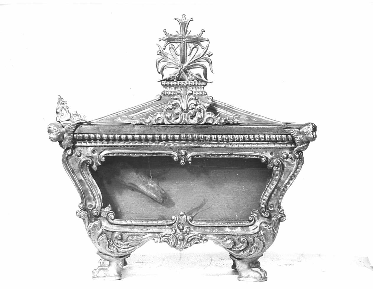 reliquiario a teca - a urna, opera isolata - bottega lombarda (fine sec. XIX)