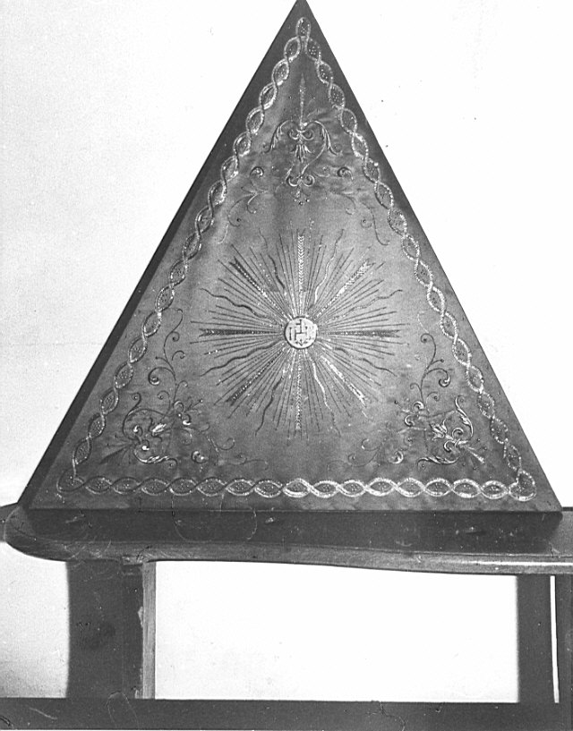 triangolo per esposizione eucaristica, opera isolata - manifattura lombarda (fine/inizio secc. XIX/ XX)