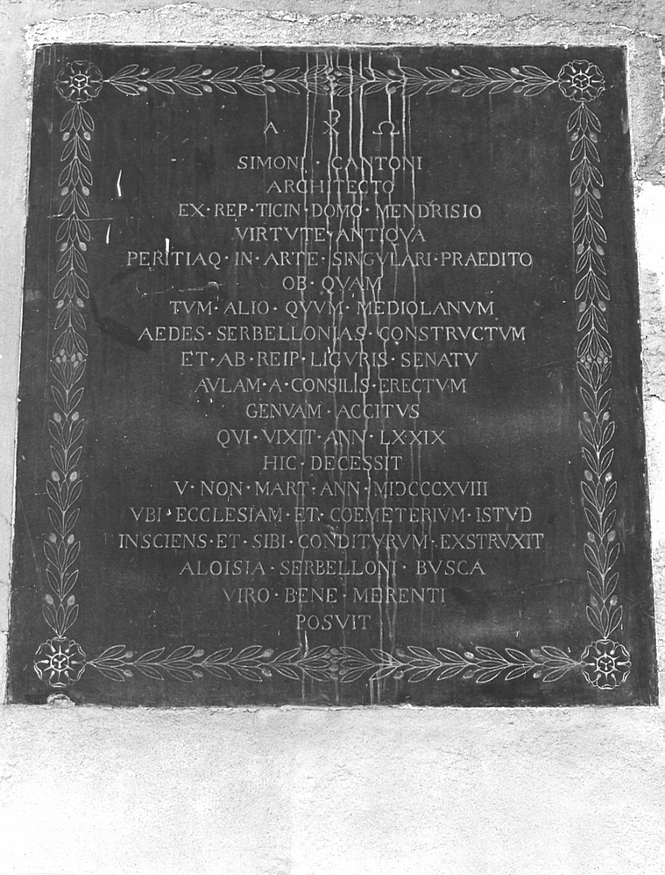 lapide commemorativa, opera isolata - ambito lombardo (sec. XIX)