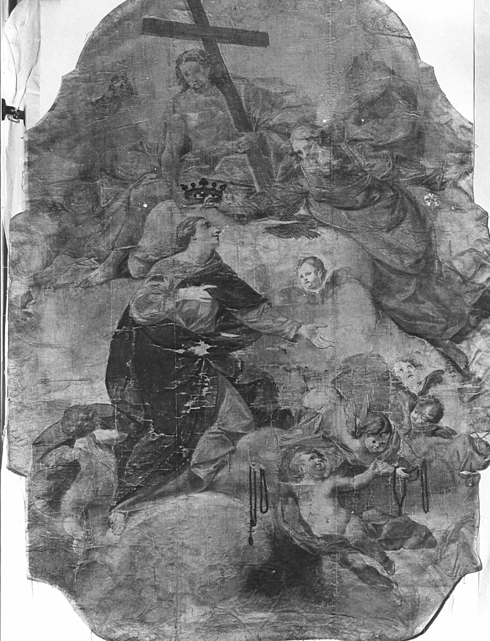 incoronazione di Maria Vergine (stendardo, frammento) - manifattura lombarda (sec. XVIII)