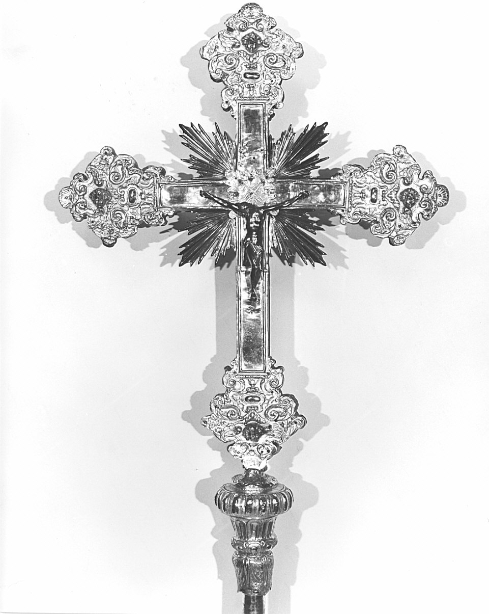 croce processionale, opera isolata - bottega lombarda (sec. XVIII)