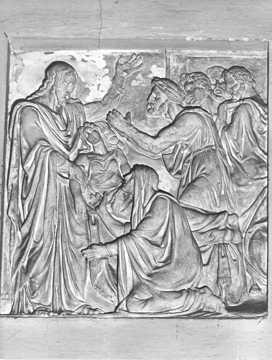 Cristo resuscita il figlio della vedova di Naim (rilievo, elemento d'insieme) di Cattori Carlo (sec. XIX)