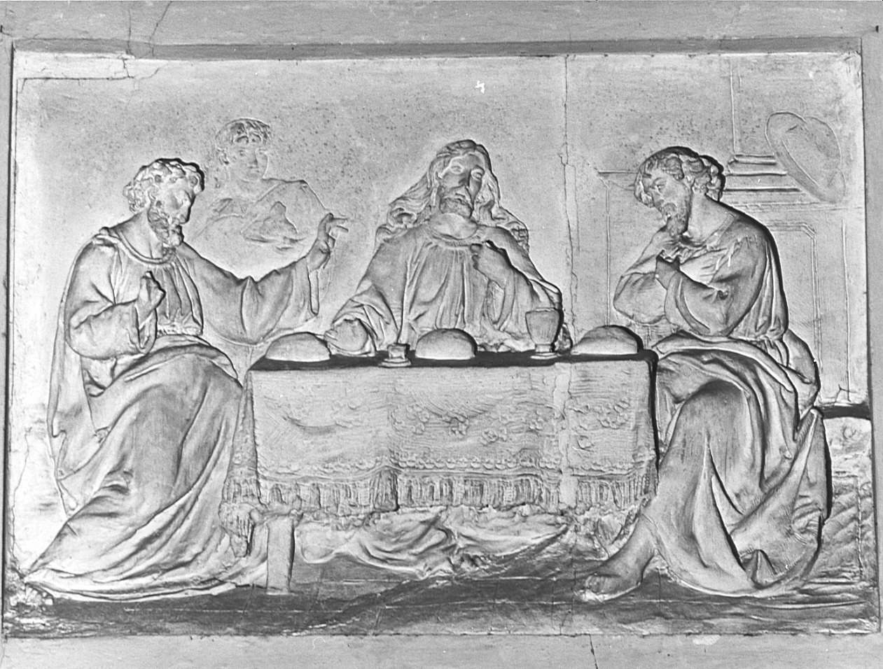 cena in Emmaus (rilievo, elemento d'insieme) di Cattori Carlo (sec. XIX)