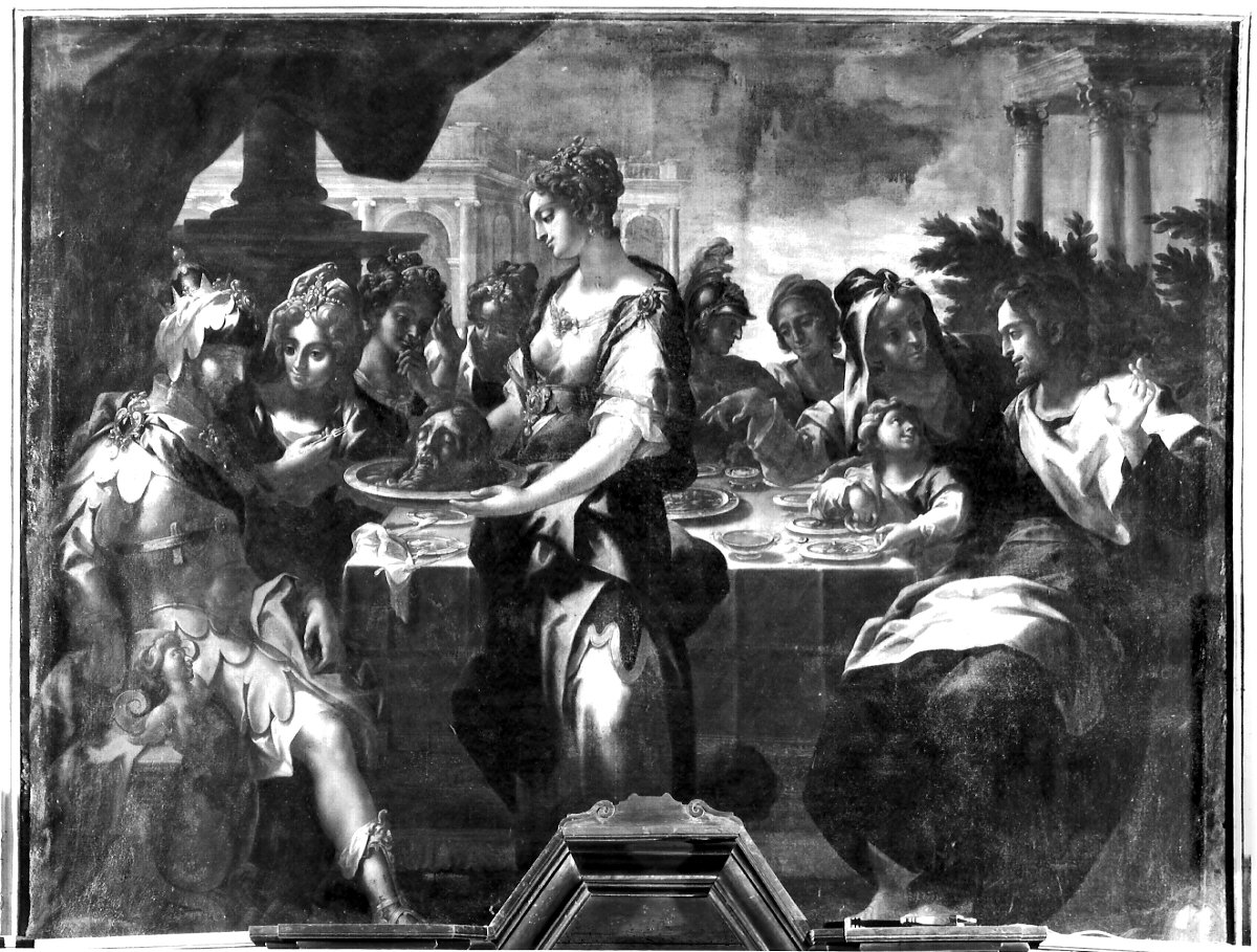 banchetto di Erode (dipinto, opera isolata) di Verrezzolli Francesco detto Veronese (attribuito) (sec. XVII)