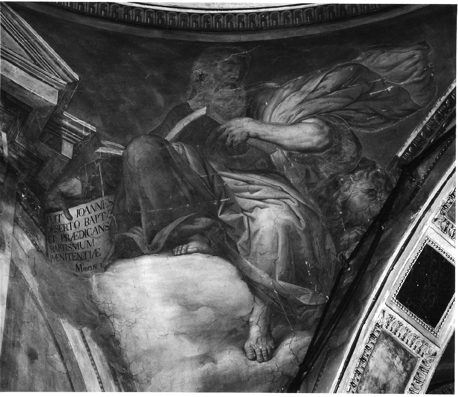 San Marco Evangelista (dipinto, elemento d'insieme) di Airaghi Leonardo (attribuito) - ambito lombardo (ultimo quarto sec. XVII, sec. XIX)