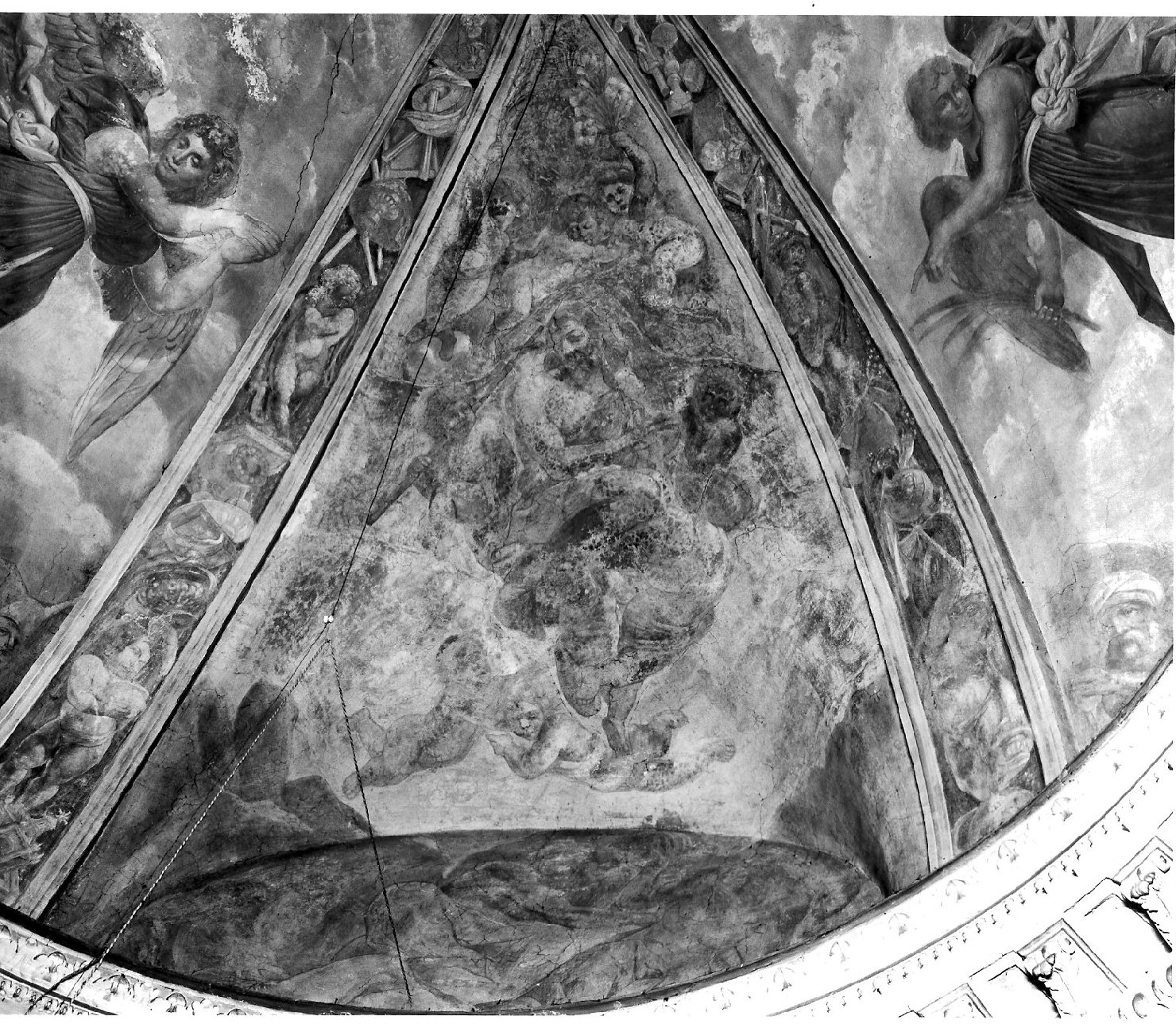 assunzione di San Giovanni Battista (decorazione pittorica, elemento d'insieme) di Airaghi Leonardo (attribuito) - ambito lombardo (sec. XVII)