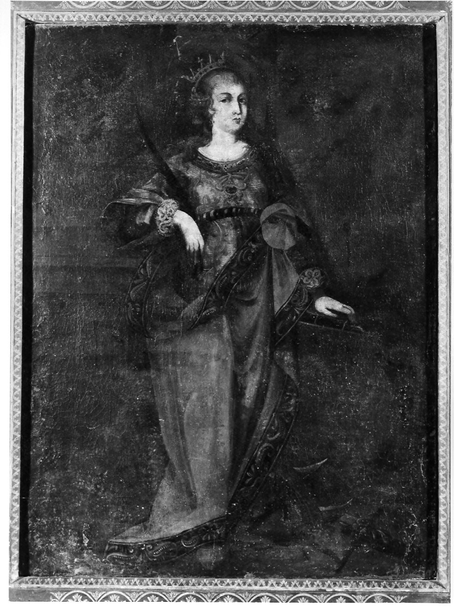 Santa Caterina d'Alessandria con i simboli del martirio (dipinto, opera isolata) - ambito lombardo (sec. XVII)