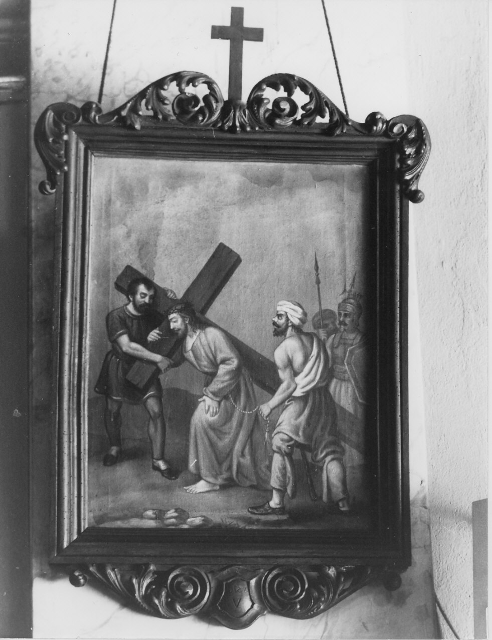 stazione II: Gesù caricato della croce (dipinto, elemento d'insieme) - ambito lombardo (secc. XIX/ XX)