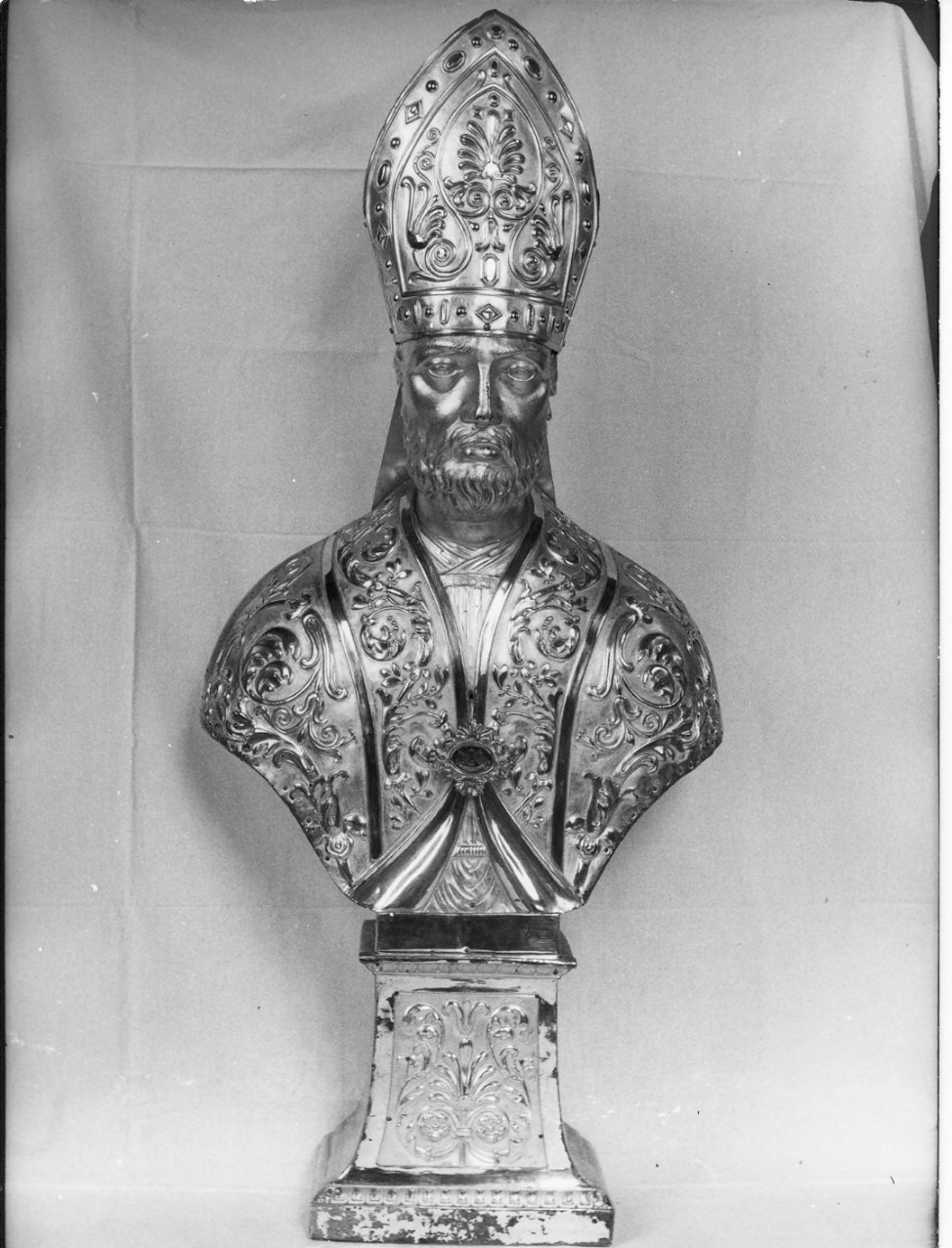 Sant'Agostino (reliquiario - a busto, opera isolata) - bottega lombarda (sec. XIX)