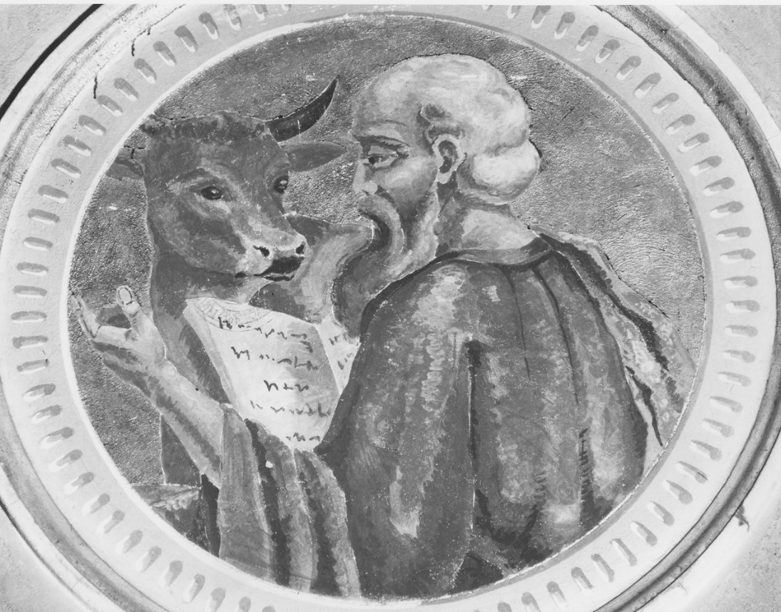 San Luca (dipinto, elemento d'insieme) di De Cozzi Fassi Felice (sec. XX)