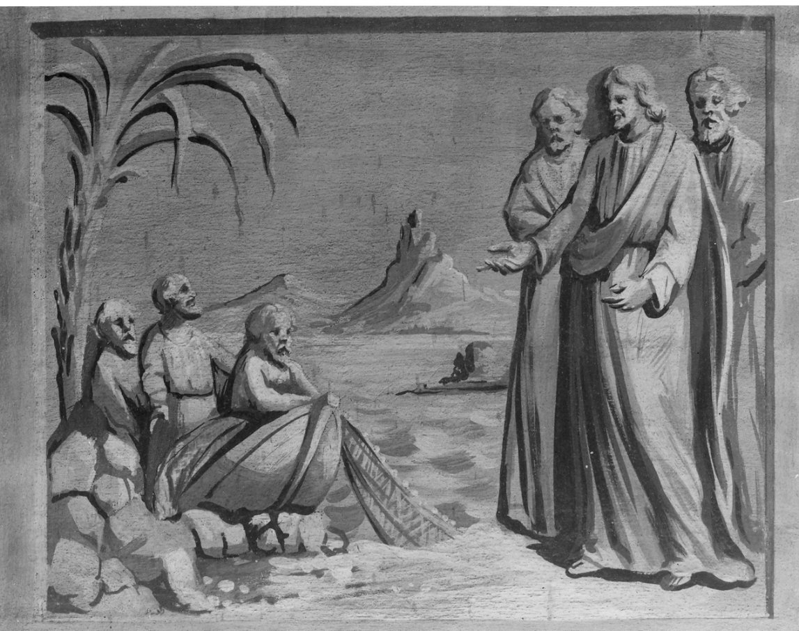 Pesca miracolosa (dipinto, elemento d'insieme) di De Cozzi Fassi Felice (sec. XX)