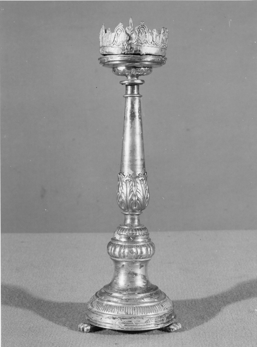 candeliere d'altare, coppia - bottega lombarda (prima metà sec. XIX)