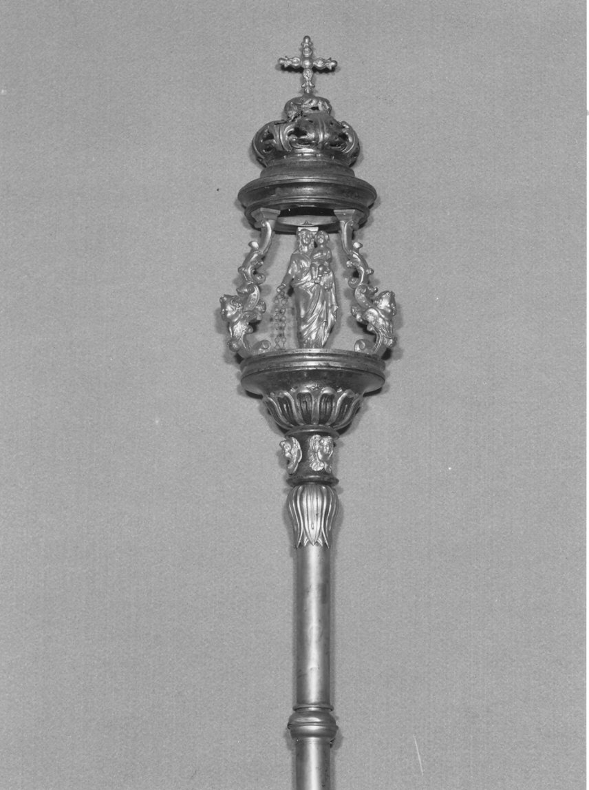 mazza processionale, opera isolata - bottega lombarda (sec. XIX)