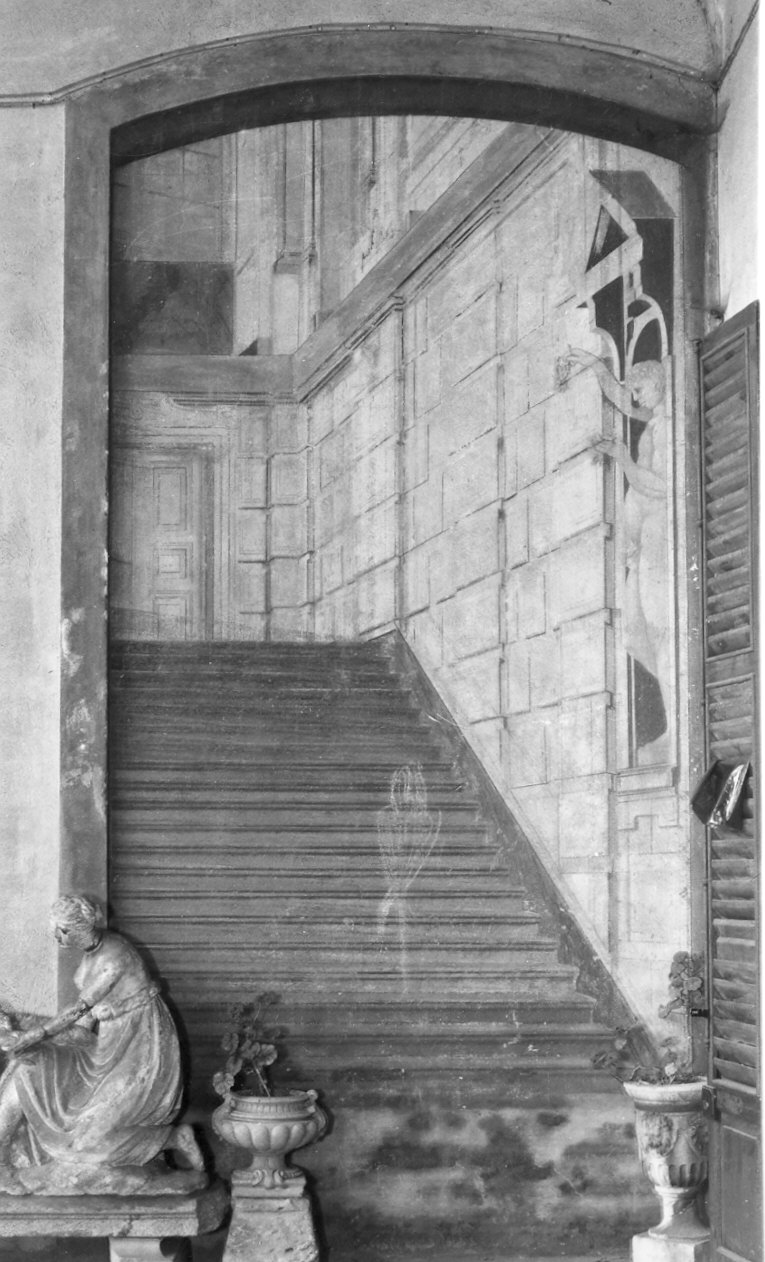 architettura illusionistica (dipinto, opera isolata) - ambito lombardo (inizio sec. XIX)