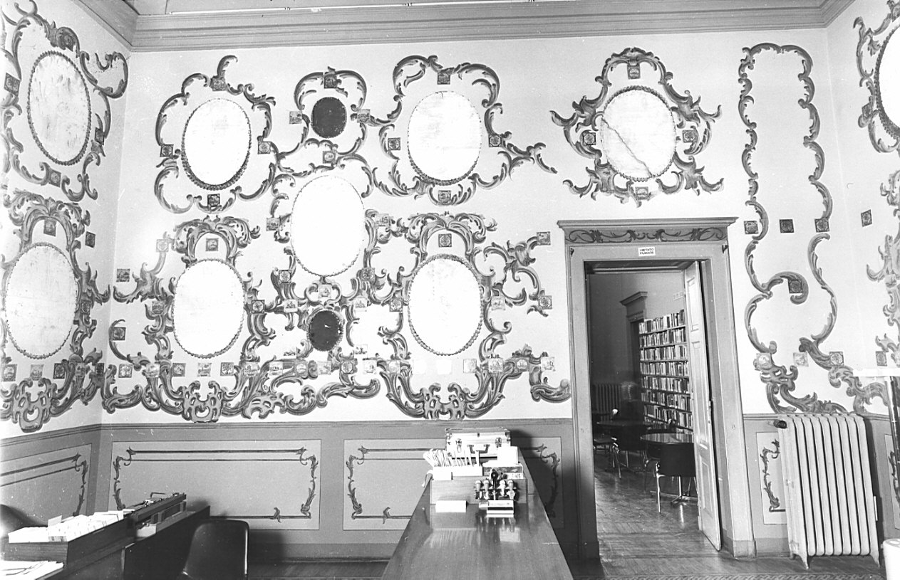 motivi decorativi a medaglioni (dipinto) - ambito lombardo (sec. XVIII)