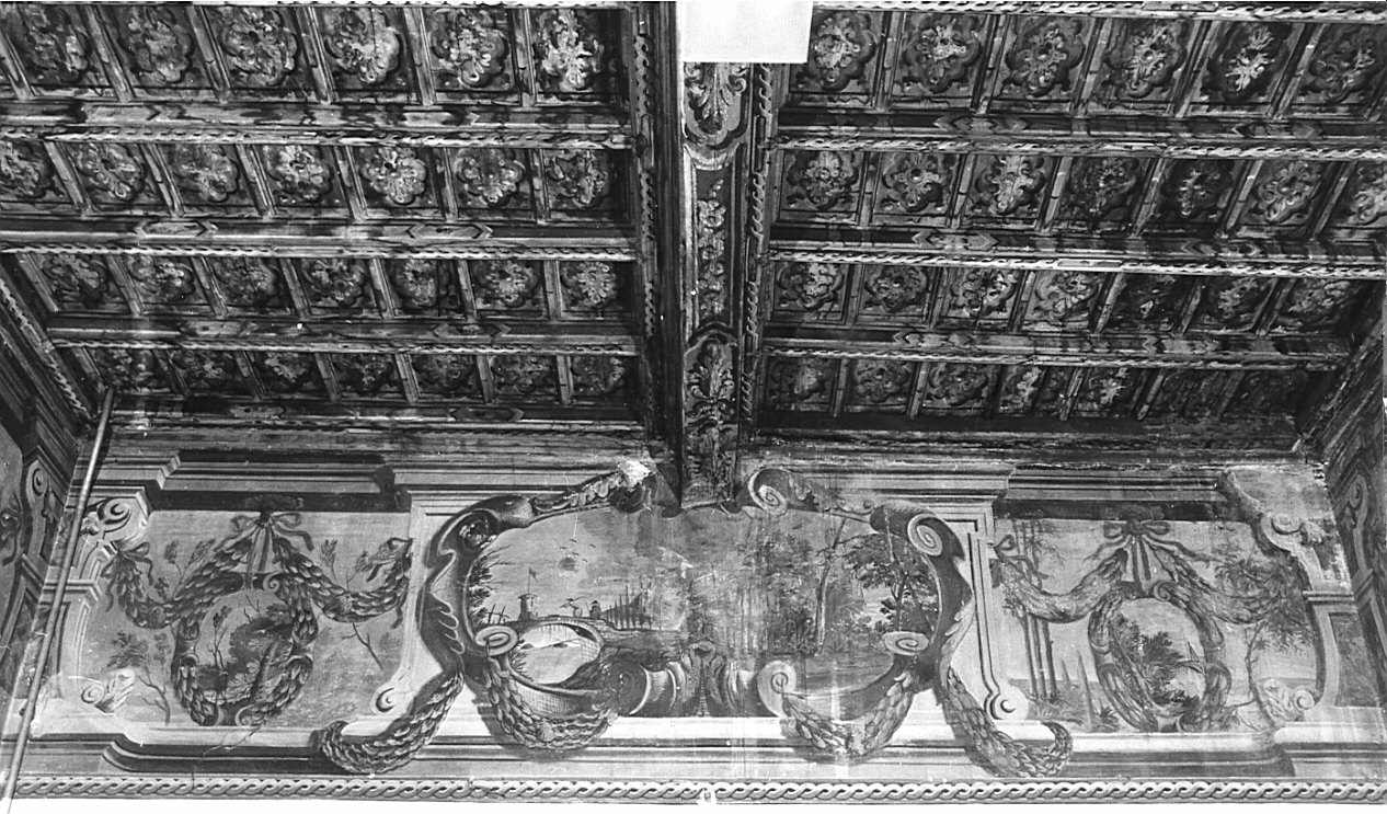 quadratura architettonica/ Paesaggi (decorazione pittorica, elemento d'insieme) - ambito lombardo (secc. XVII/ XVIII)