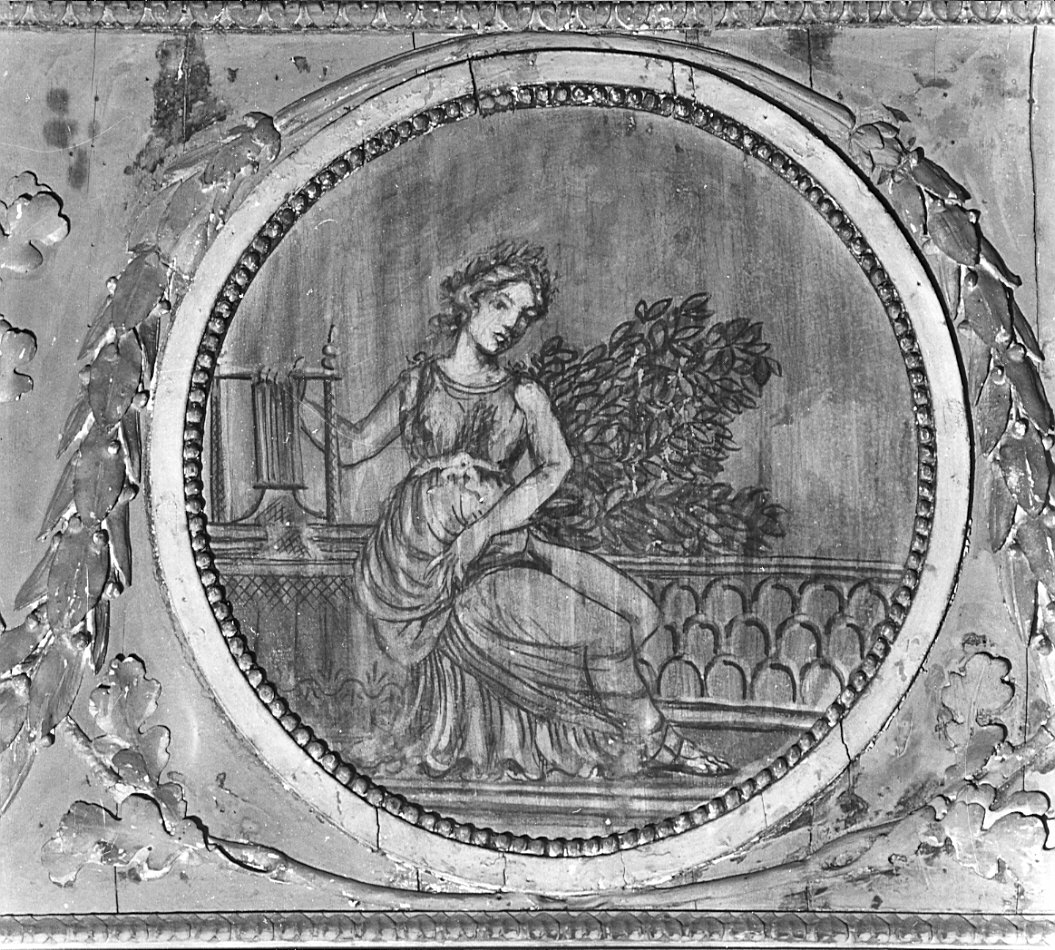 giovane donna con lira (dipinto, opera isolata) - ambito lombardo (inizio sec. XIX)
