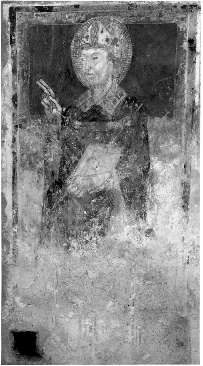 Sant'Ambrogio (dipinto, opera isolata) - ambito lombardo (sec. XIV)