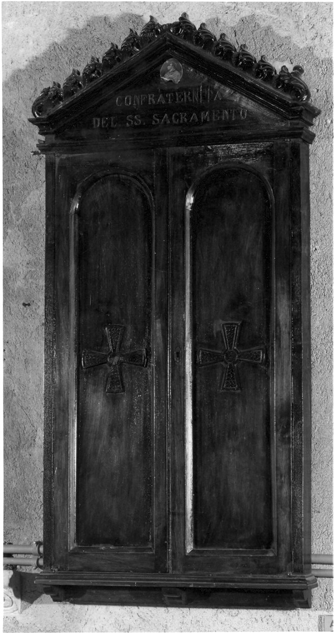 anta di armadietto per oli santi, opera isolata - bottega lombarda (fine/inizio secc. XIX/ XX)
