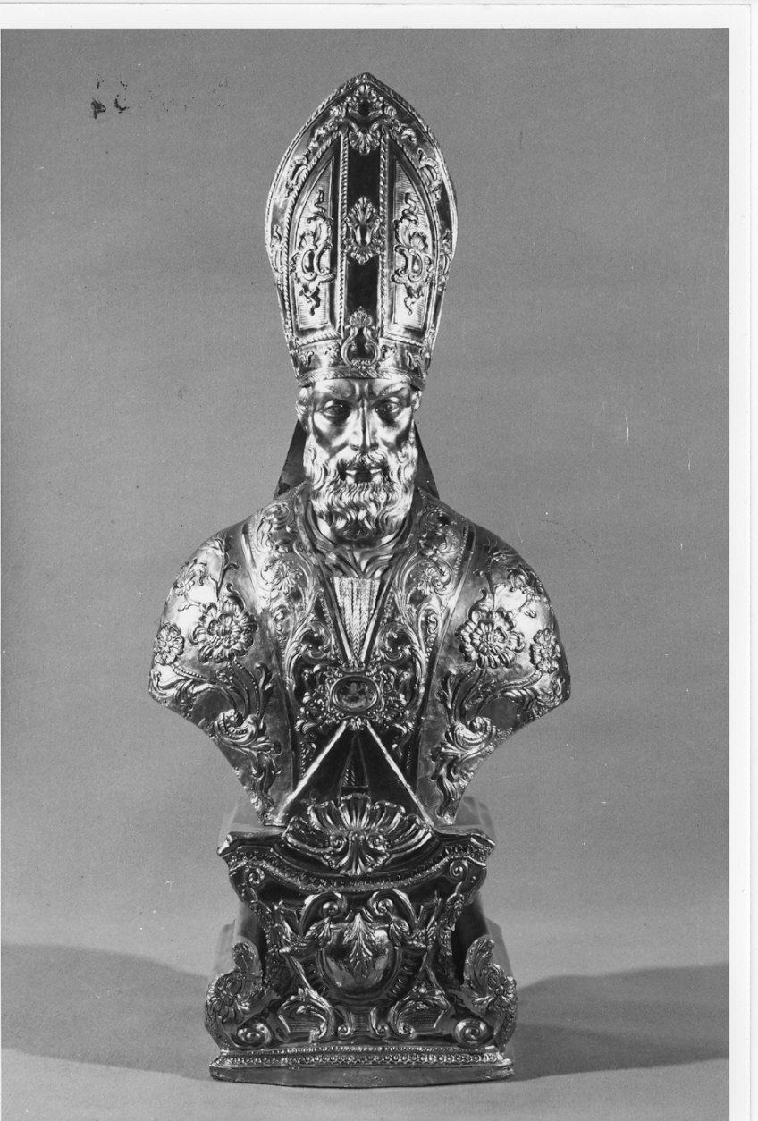 santo vescovo (reliquiario - a busto, opera isolata) - bottega italiana (ultimo quarto sec. XVIII)