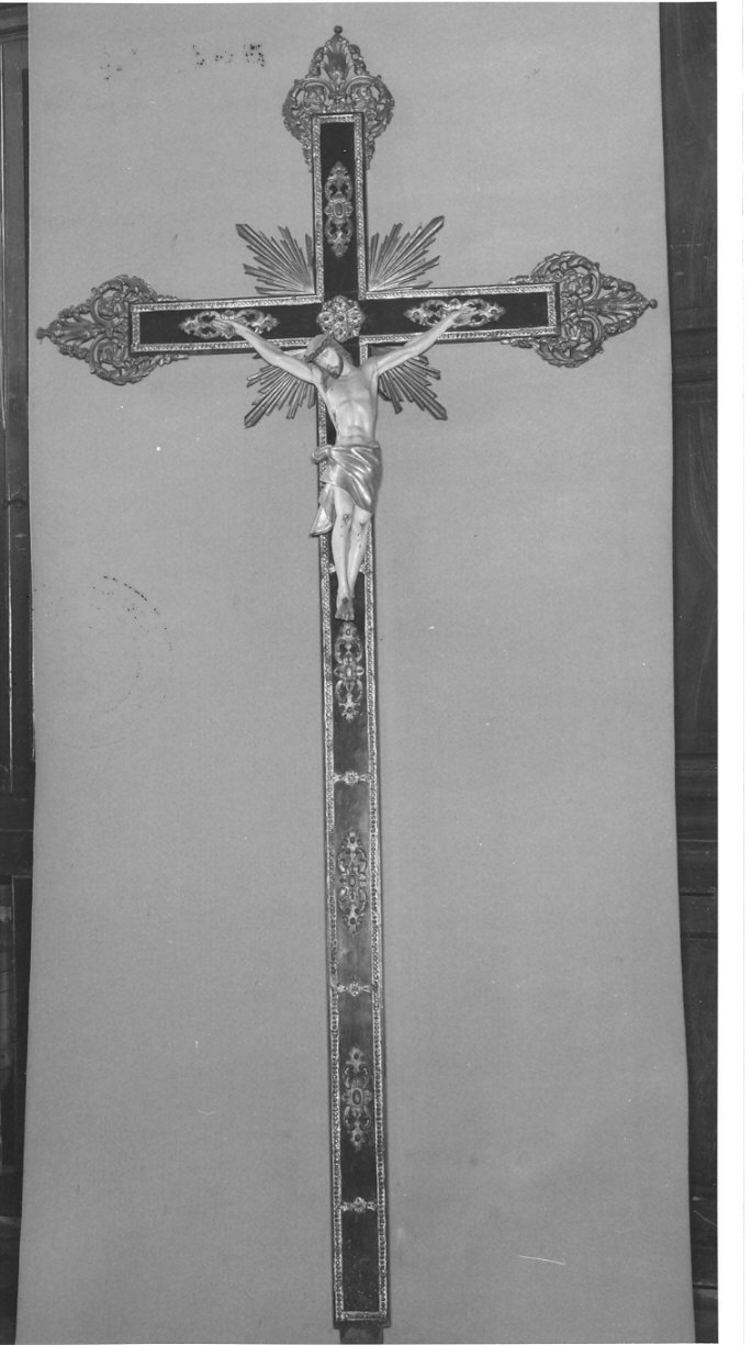 croce processionale, opera isolata - bottega italiana (metà sec. XIX)