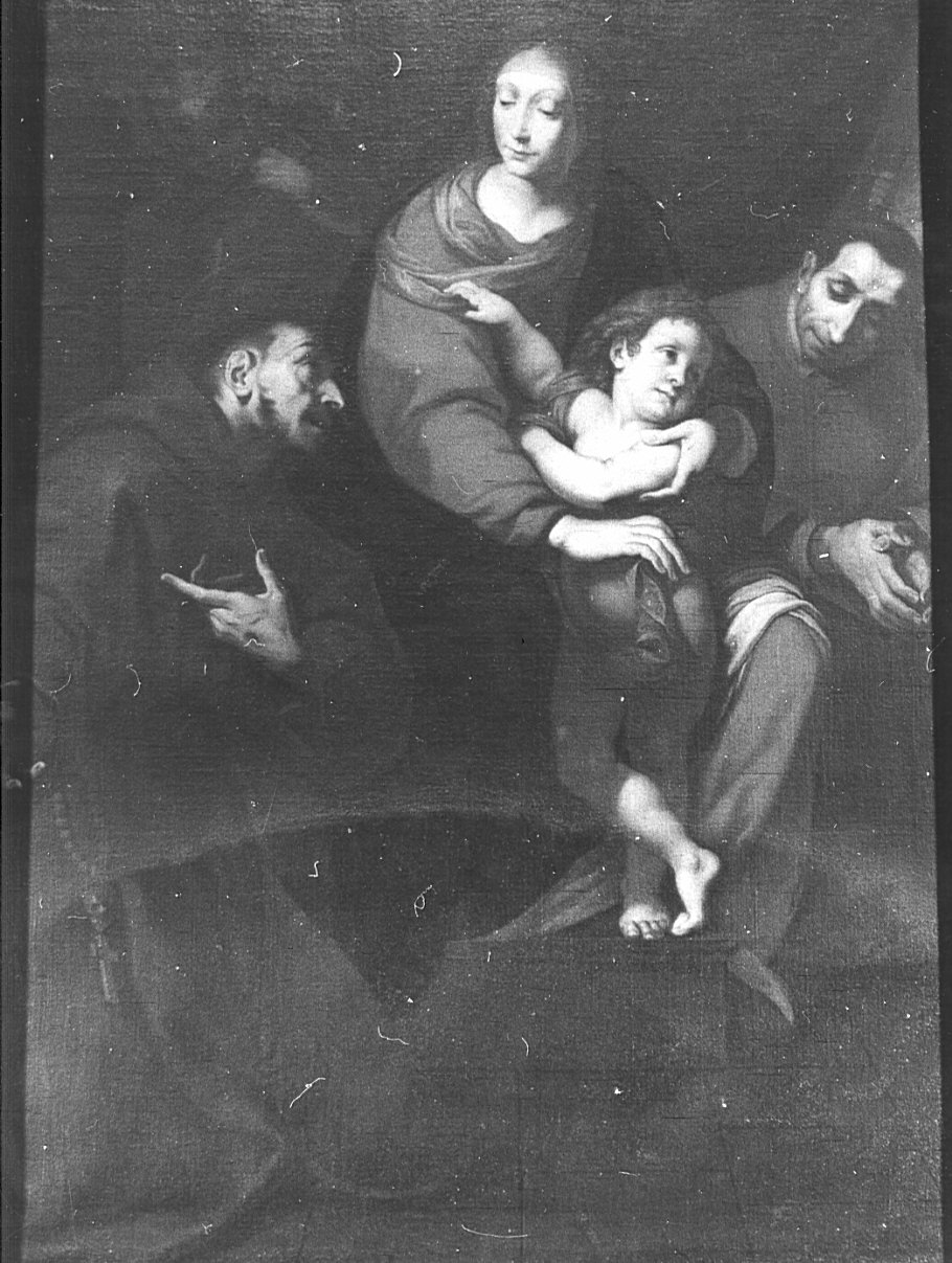 Madonna con Bambino con San Francesco e San Carlo (dipinto, opera isolata) - ambito lombardo (sec. XVII)