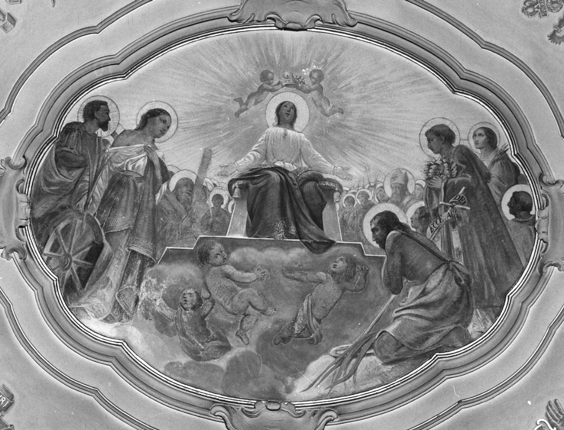 Madonna in gloria tra Santi martiri (dipinto, opera isolata) di Caironi Agostino, Marinoni Claudio (sec. XIX)
