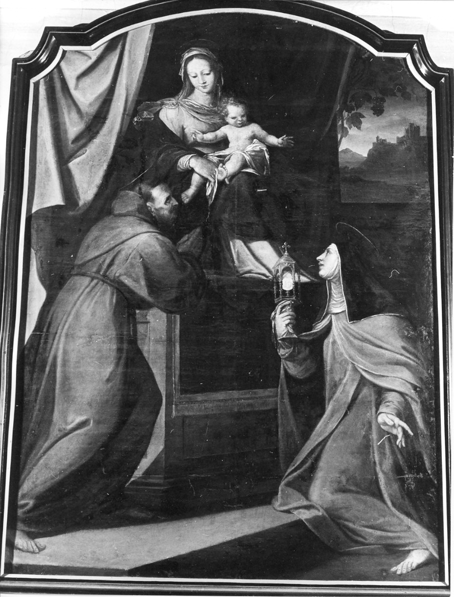 Madonna in trono (dipinto, opera isolata) di Procaccini Camillo (bottega) (prima metà sec. XVII)
