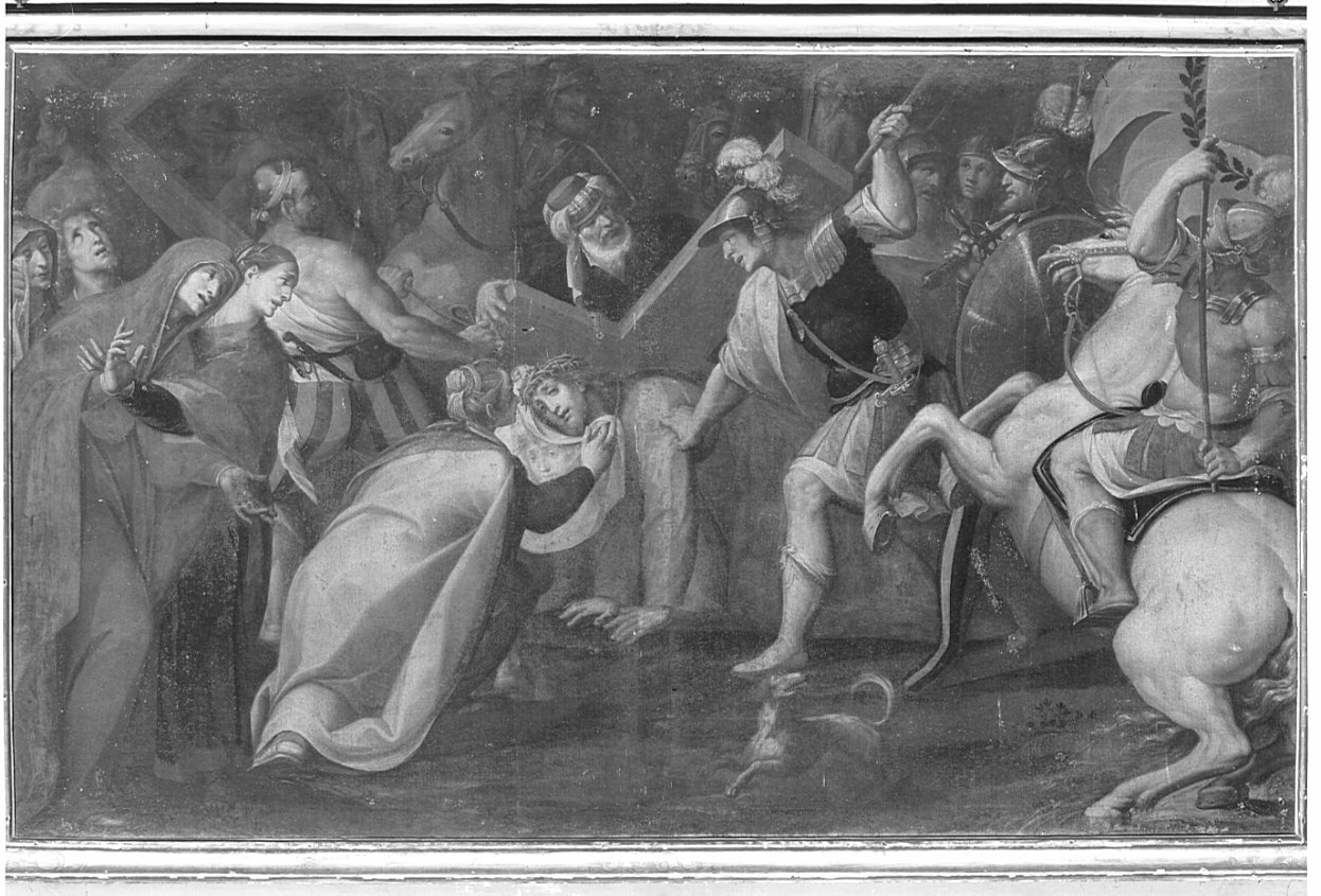 Cristo cade sotto la croce (dipinto, opera isolata) di Della Rovere Giovanni Mauro detto Fiammenghino (attribuito) (prima metà sec. XVII)