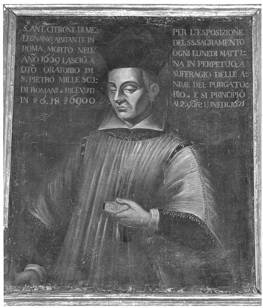 Rev. Antonio Citrone (dipinto, opera isolata) - ambito lombardo (sec. XVII)