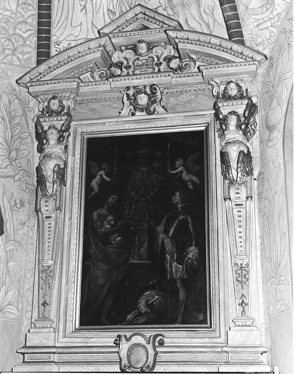 mostra d'altare, opera isolata - bottega lombarda (fine/inizio secc. XVI/ XVII)