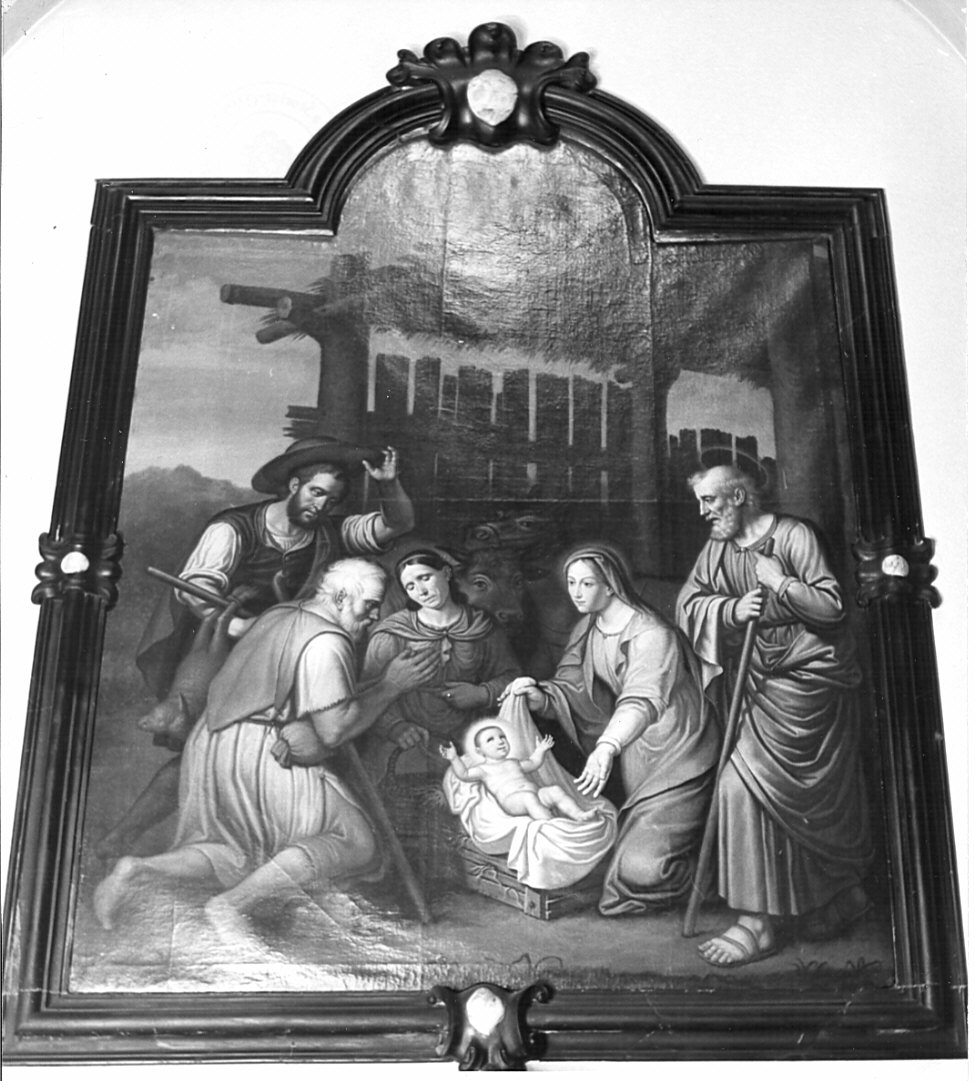 adorazione dei pastori (dipinto, pendant) di Brighenti Giovanni Battista (attribuito), Brighenti Antonio (attribuito) (sec. XIX)