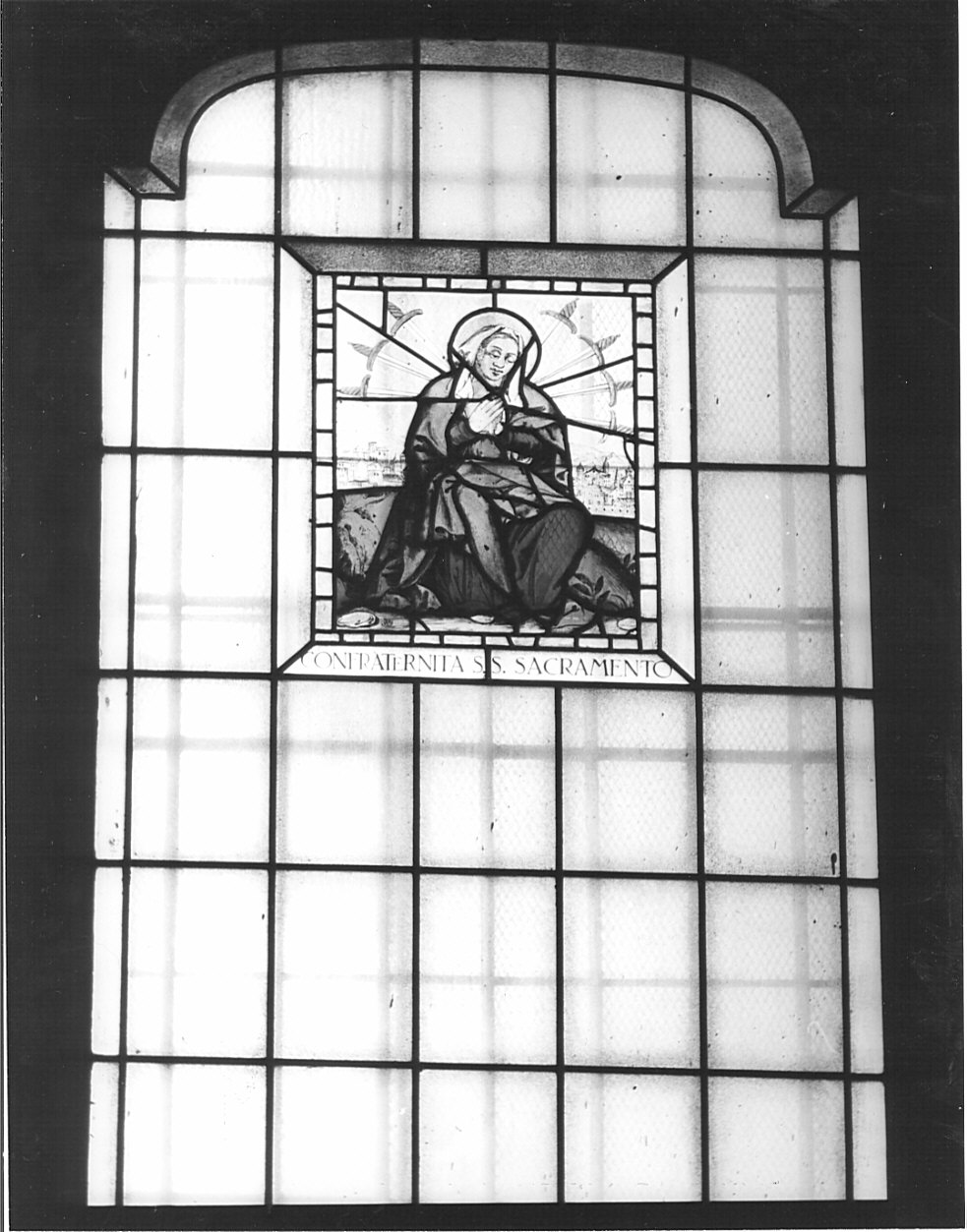 Madonna Addolorata (vetrata, opera isolata) - bottega lombarda (sec. XVIII)