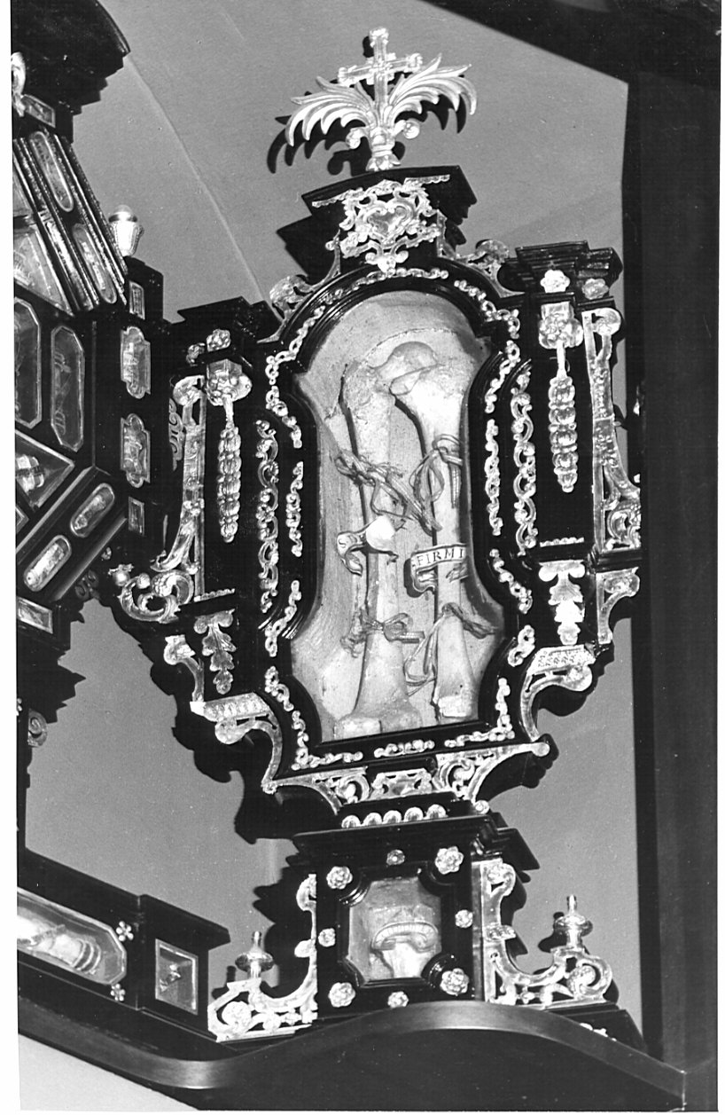 reliquiario - a tabella, coppia - bottega lombarda (fine/inizio secc. XVII/ XVIII)