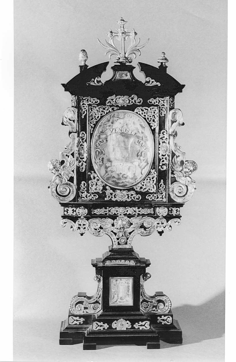 reliquiario - a tabella, coppia - bottega lombarda (fine/inizio secc. XVII/ XVIII)