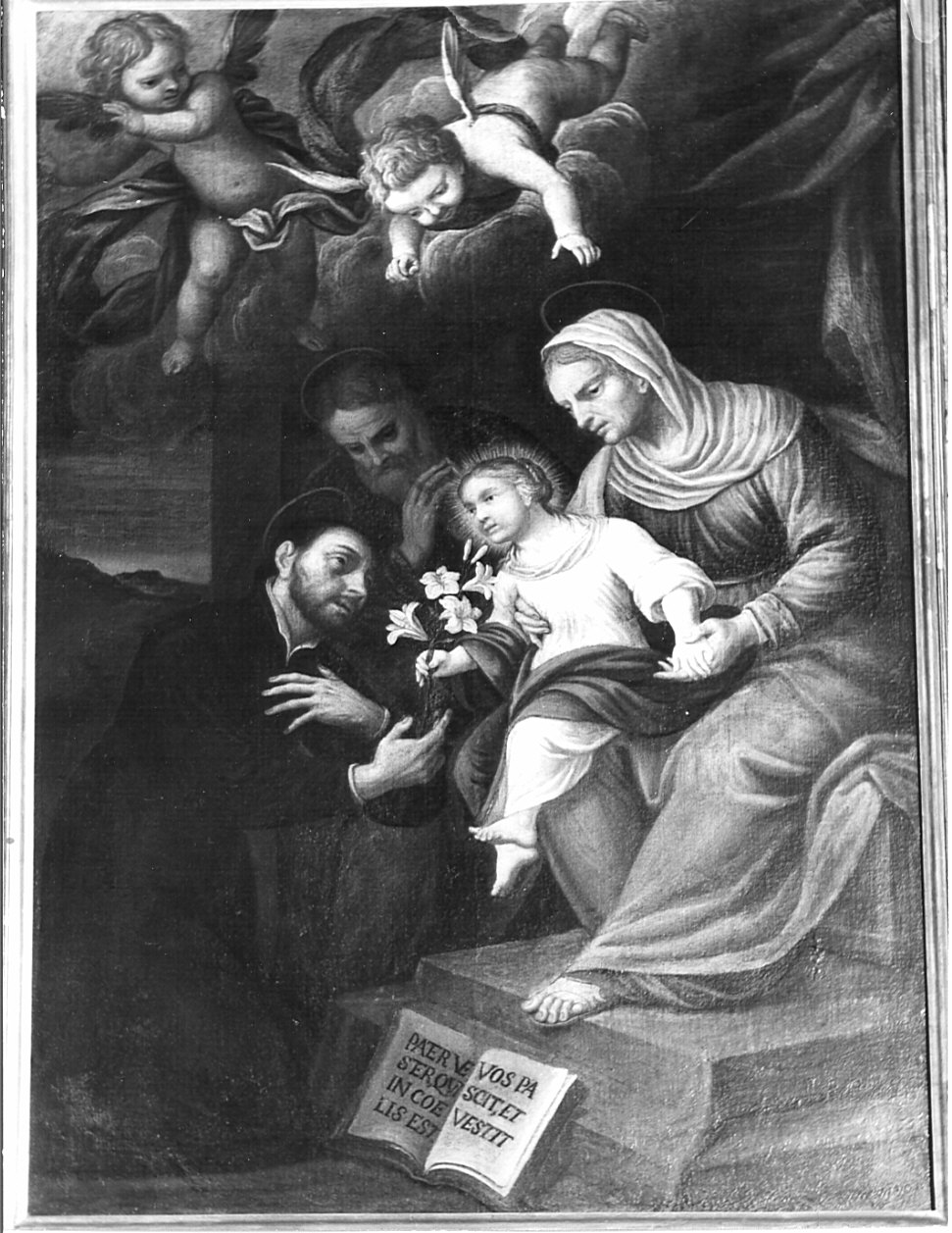 Maria Vergine bambina con Sant'Anna e San Gioacchino e San Gaetano da Thiene (dipinto, opera isolata) - ambito lombardo (sec. XVII)