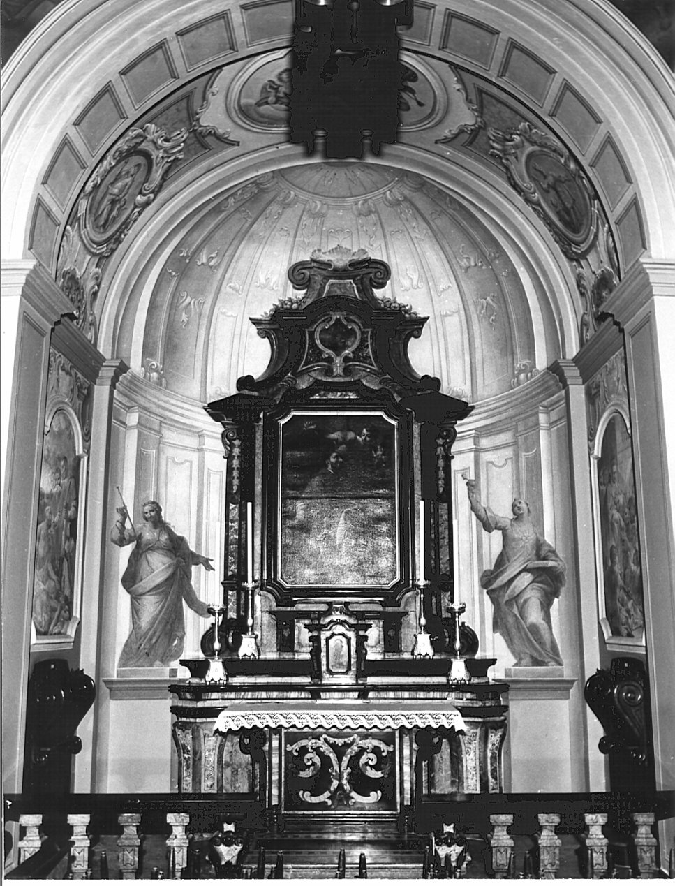 figure allegoriche femminili (decorazione pittorica, opera isolata) - ambito lombardo (metà sec. XVIII)