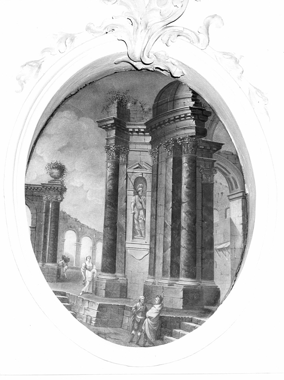 paesaggio fantastico (dipinto, elemento d'insieme) - ambito piemontese (?) (sec. XVIII)