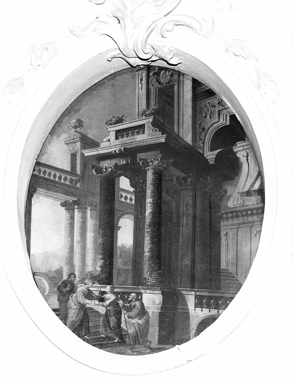 paesaggio fantastico (dipinto, elemento d'insieme) - ambito piemontese (?) (sec. XVIII)