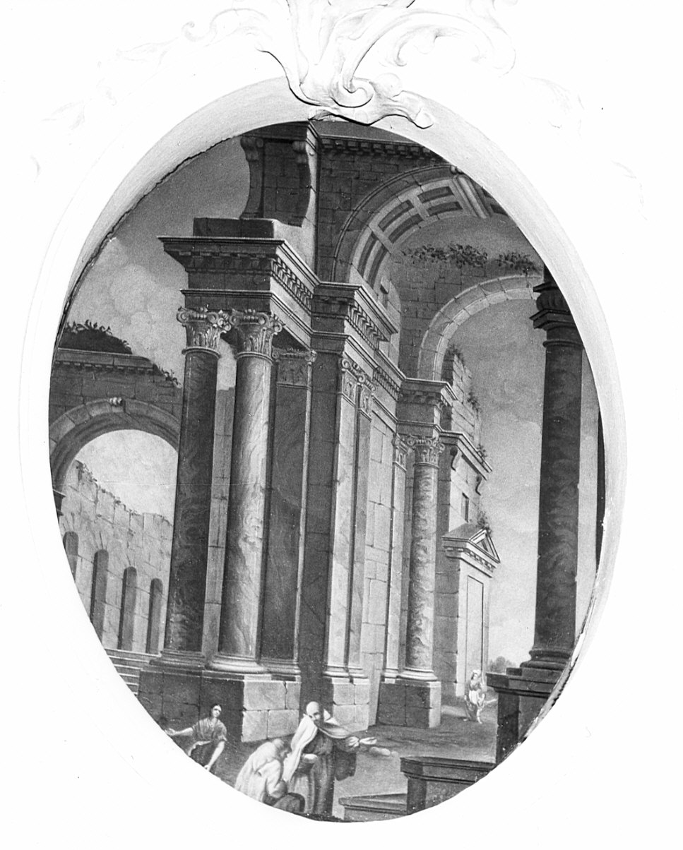 paesaggio fantastico (dipinto, elemento d'insieme) - ambito piemontese (?) (sec. XVIII)