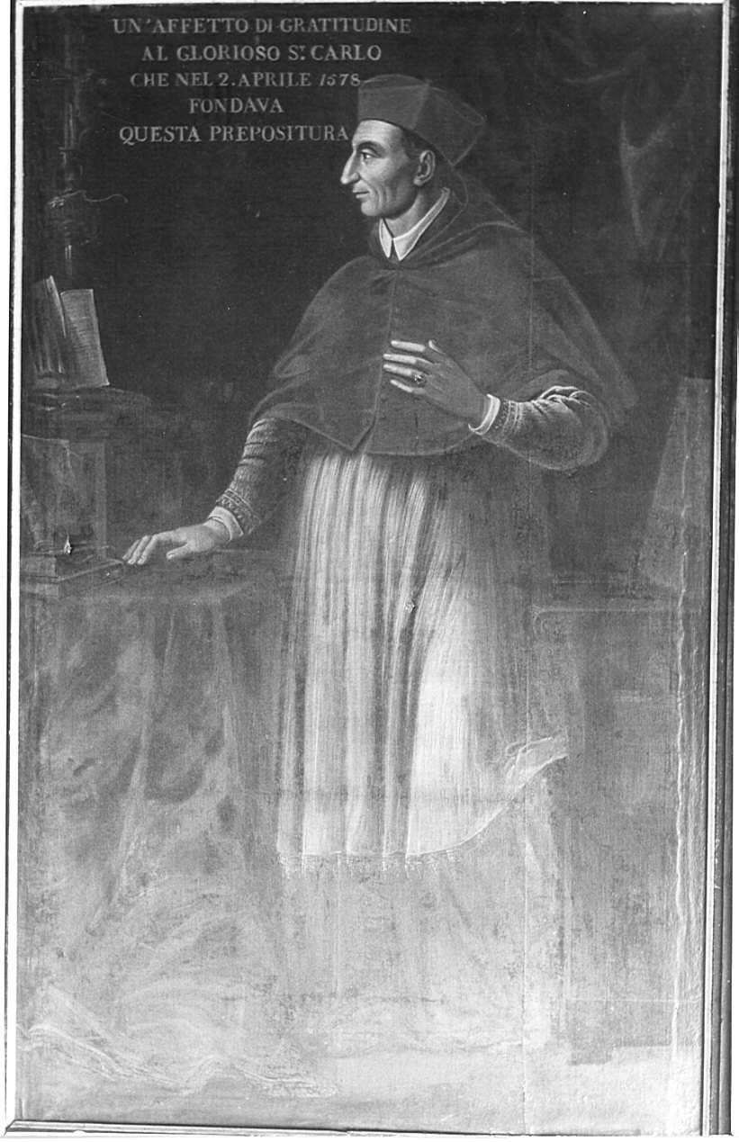 San Carlo Borromeo (dipinto, opera isolata) - ambito lombardo (sec. XVII)