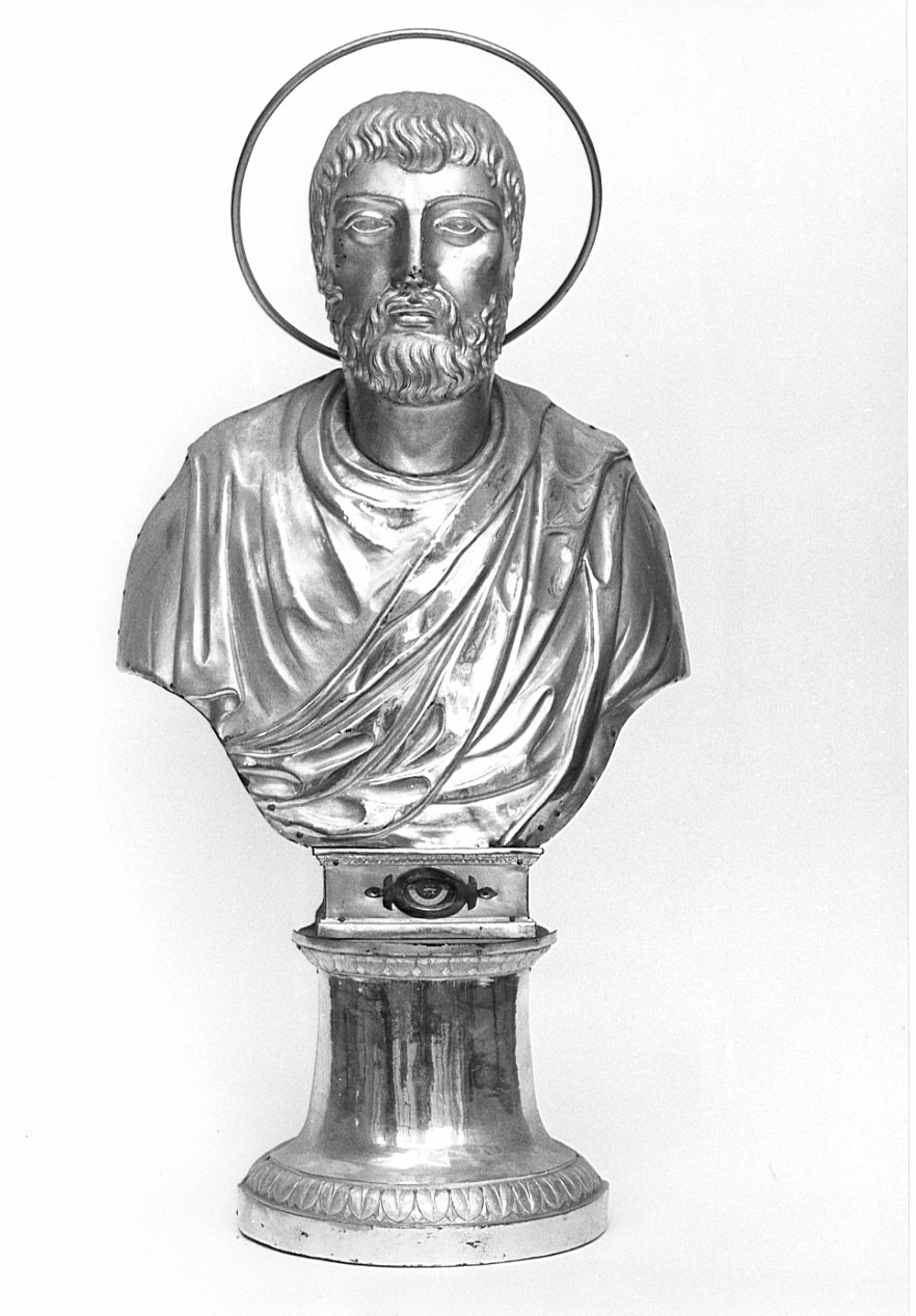 Sant'Ambrogio (?) (reliquiario - a busto, opera isolata) - bottega lombarda (sec. XIX)