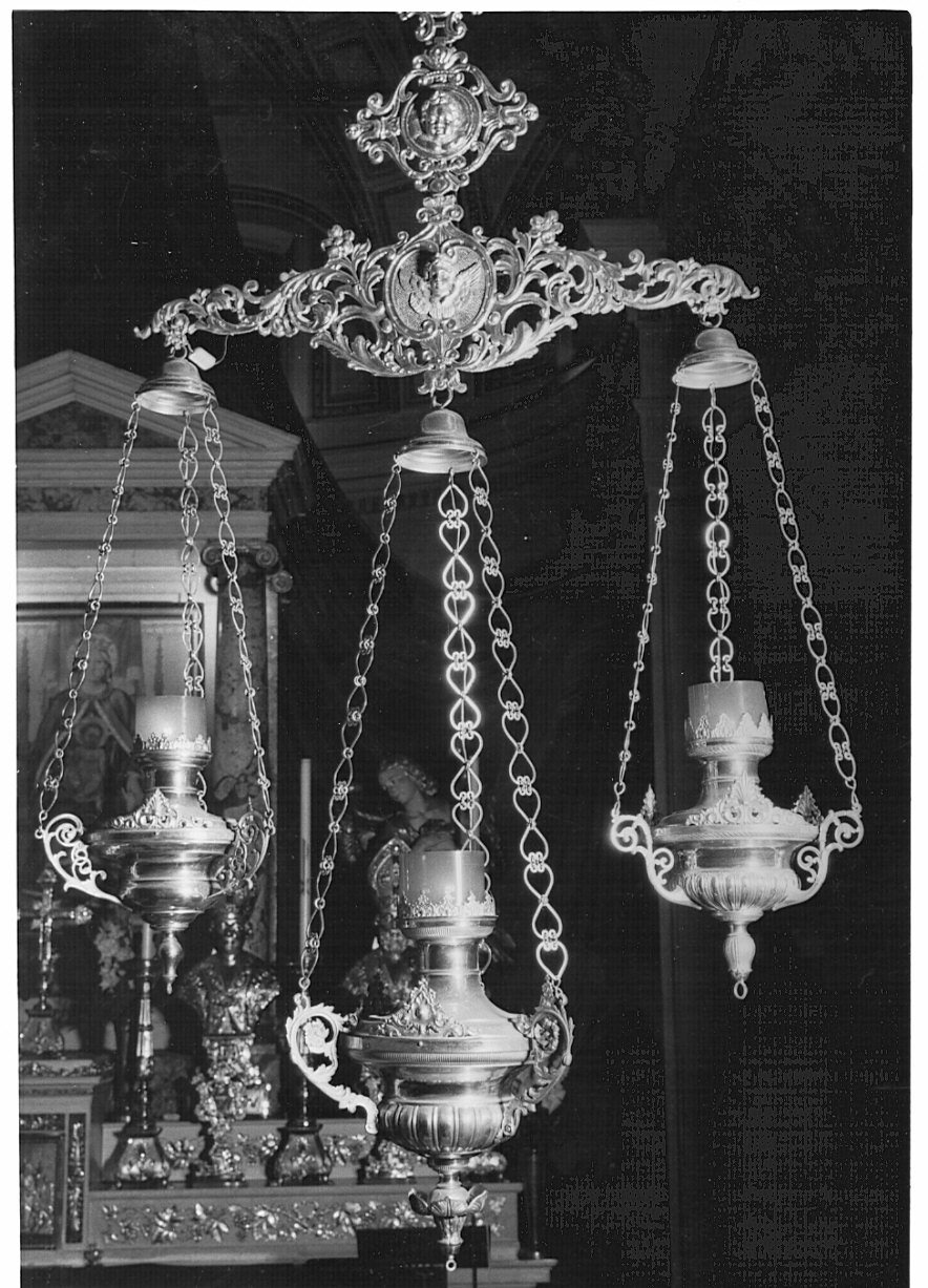 lampada pensile, coppia - bottega Italia settentrionale (fine sec. XIX)