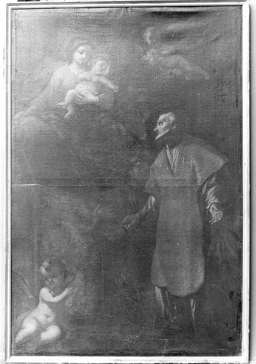 apparizione della Madonna a un santo (dipinto, opera isolata) - ambito lombardo (sec. XVII)