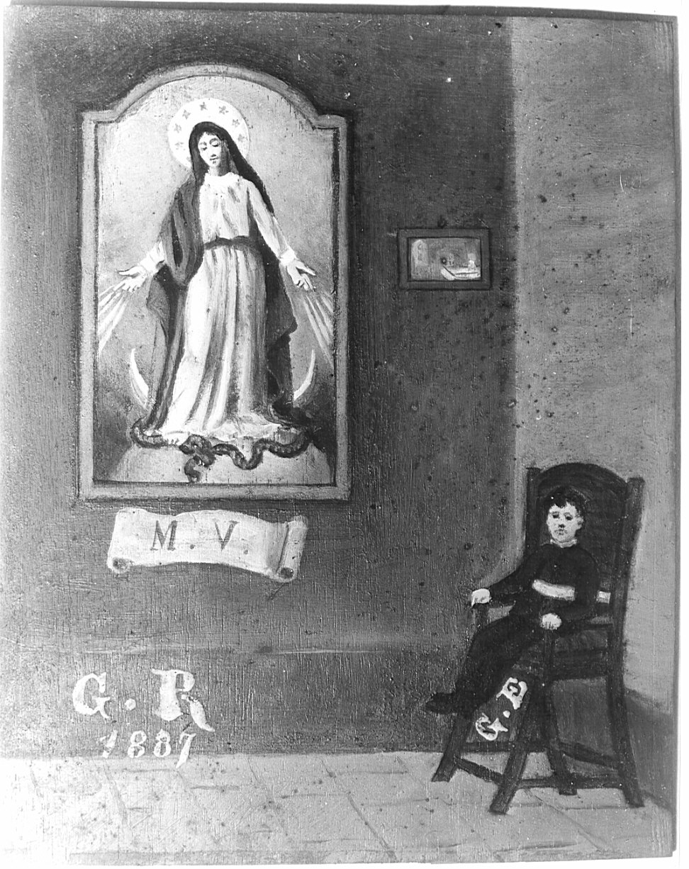 miracolo della Madonna (ex voto, opera isolata) - ambito lombardo (sec. XIX)