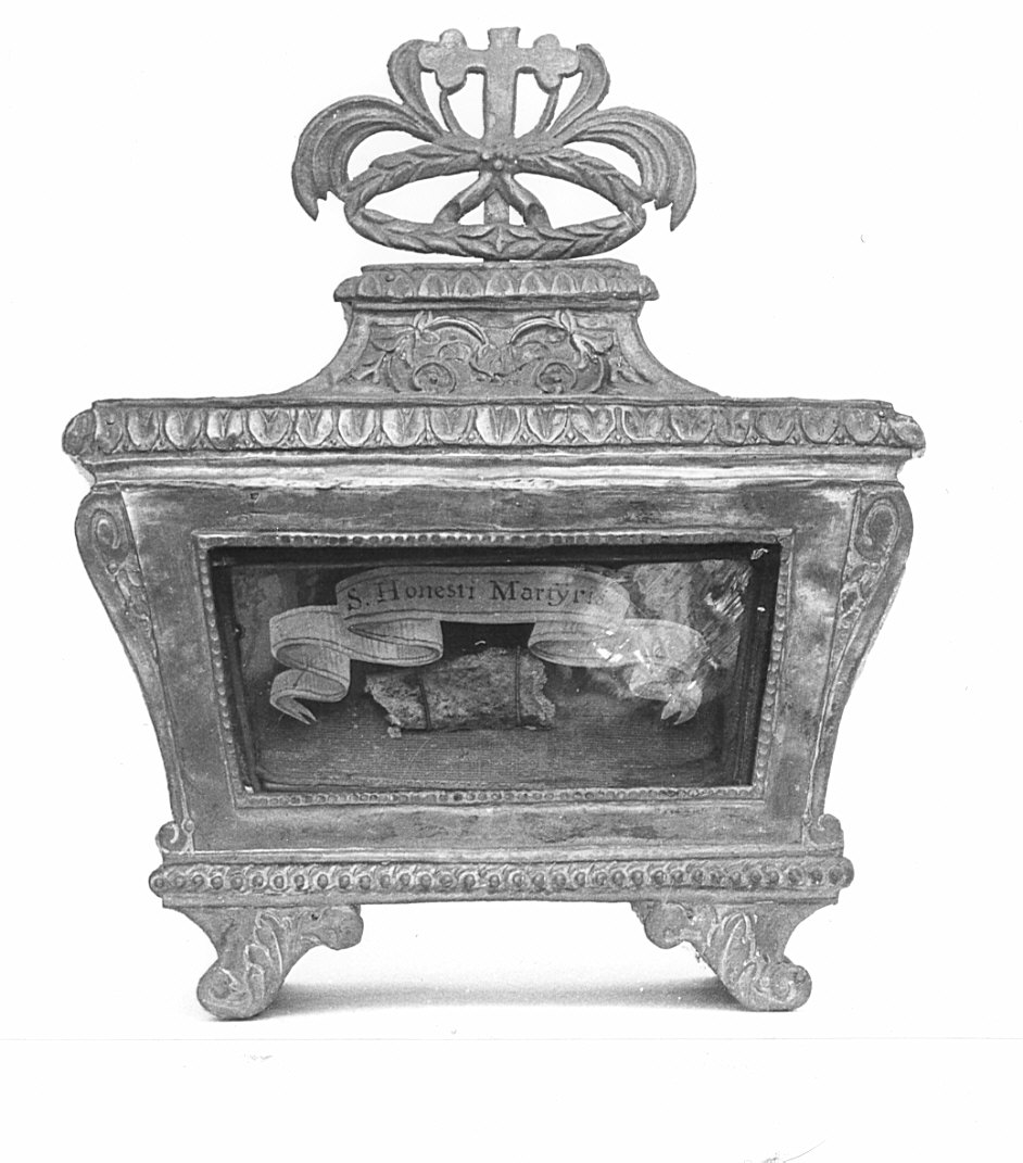 reliquiario a teca - a urna, coppia - bottega lombarda (inizio sec. XIX)