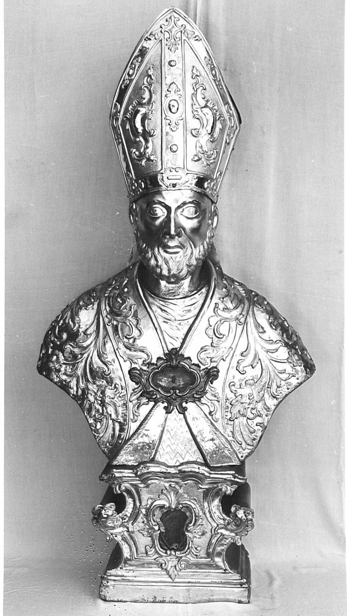 Sant'Ambrogio (reliquiario - a busto, opera isolata) - bottega lombarda (sec. XVIII)